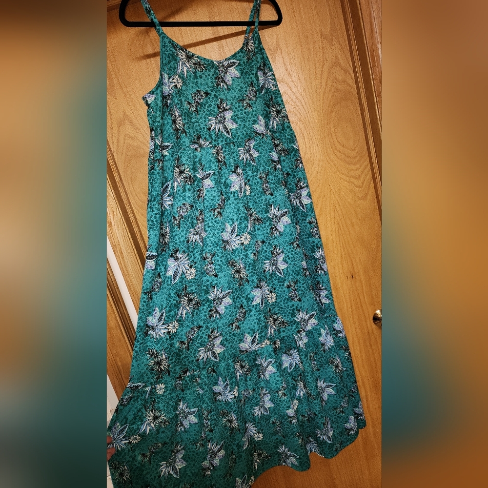 Lane Bryant Teal Floral Maxi Dress